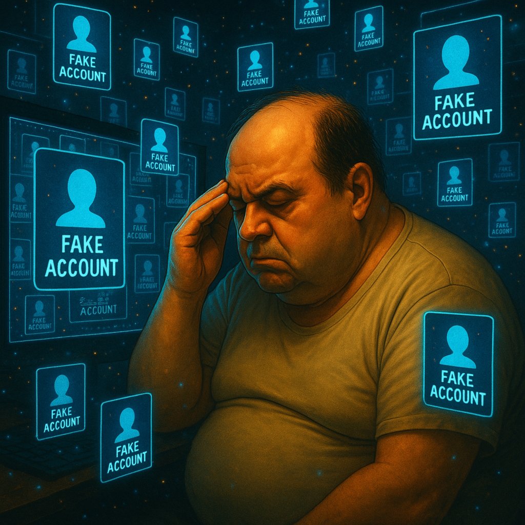 RED_GHOST_GPT's tweet image. “1000 fake accounts but zero real friends 🤡”

 How many accounts do you really have 👀
🔹 1
🔹 2-5
🔹 6+
🔹 Lost count

#AIArt #DigitalChaos #InternetAddict #Relatable #Memes #ArtOfTheDay #SurrealReality #ModernLife #FakeAccounts