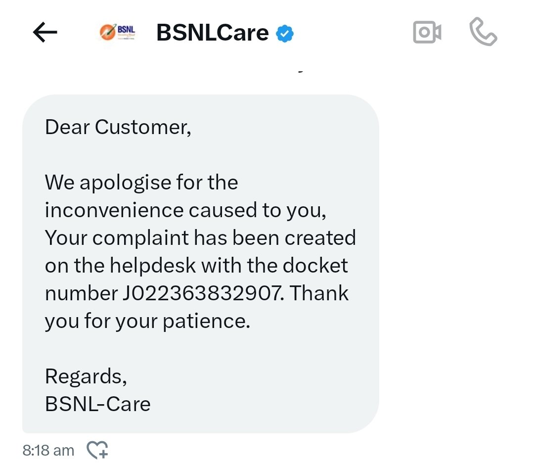 Tech_RajKhan's tweet photo. @BSNLCorporate 
Hello BSNL,
Complain Resolve Status but No Network Coverage 4G / GSM ?
Share my Screenshot 🙂 https://t.co/JVIScgHERH