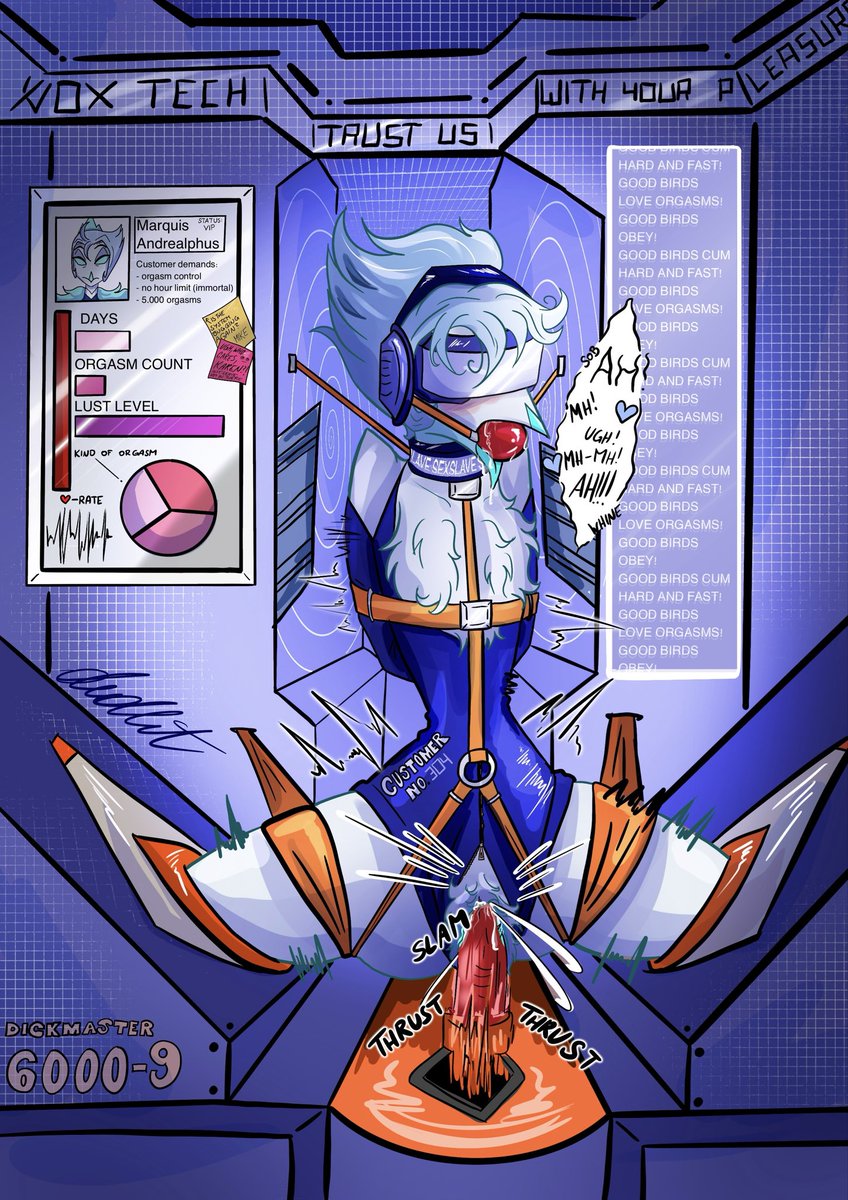 Day 3+4 of the #hellaversekinktober25
Sensory Deprivation + Orgasm Control

VoxTech - Trust Us With Your Pleasure
(We’re not liable for any misfuntions.)

#Andrealphus #HelluvaBoss #sensorydeprivation 
<a href="/hellavkinktober/">Hellaverse Kinktober 25</a> 
(Unblurred👇)