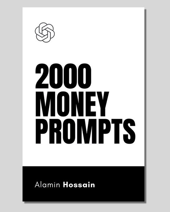 hrswatisharma's tweet image. ChatGPT is a money-printing machine
If you know the right prompts.
Giving awasy "The Ultimate 10000+ advanced Prompts"
→ 10000+ prompts
→ 5k AI Tools
→ A-Z Guide
And for 24/hr it's 100% FREE!
To get it:
1. Like
2. Reply "Money"
3. Follow me (So I can DM you)