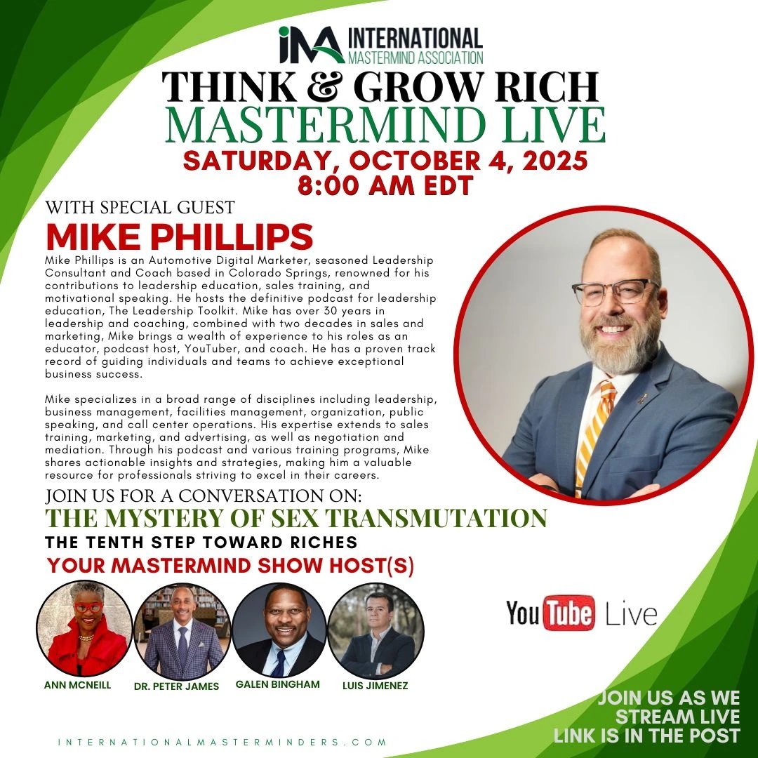 🎙️ Going LIVE in 15 minutes!
Mike Phillips joins the Think and Grow Rich MASTERMIND LIVE! podcast today at 8:00 AM EST. Jump in live and bring a question! youtube.com/@AnnMcNeill/st…

#ThinkAndGrowRich #Mastermind #Leadership #Mindset #PersonalGrowth #TheLeadershipToolkit