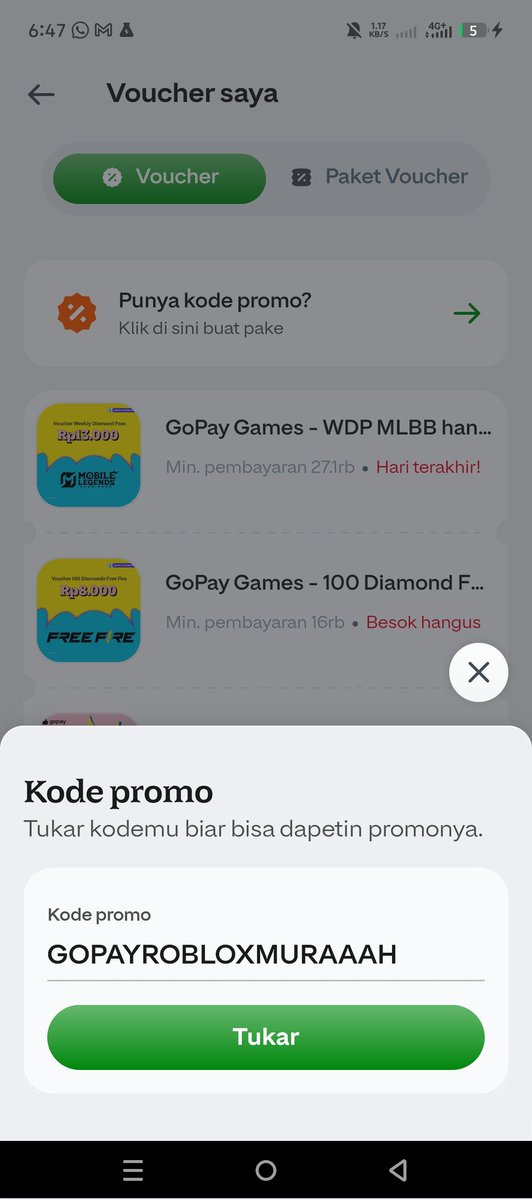 mlbbproplay's tweet image. Gess ada promo roblox di gopay

Pake kode gopayrobloxmuraaah di apk gopay

Ato klik disini gopay.co.id/app/myrewards?…

80 robux cuma 9K aja

Bs di android/apple/gopay games