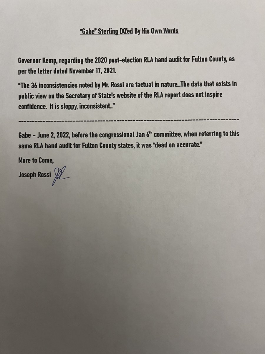 Georgians4Truth's tweet image. Did Gabe Sterling commit perjury in a Congressional hearing? If so, he disqualified himself to run our elections in GA. If not, the system he deployed and defended has too many points of failure and cannot be trusted. Either way, he doesn't deserve the office. #gapol