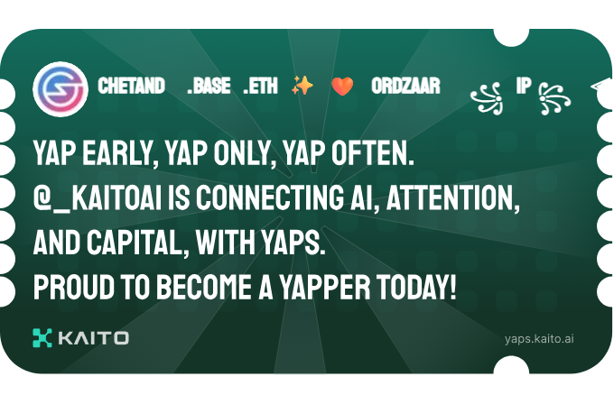ChetanDhapodk12's tweet photo. Yap early, yap only, yap often.

@KaitoAI is connecting AI, attention and capital with Yaps.

Just claimed my social card and I'm accumulating Yap points in real-time.

Claim yours 👉 https://t.co/2sa8fxYHCf https://t.co/GaYANeAfQ5