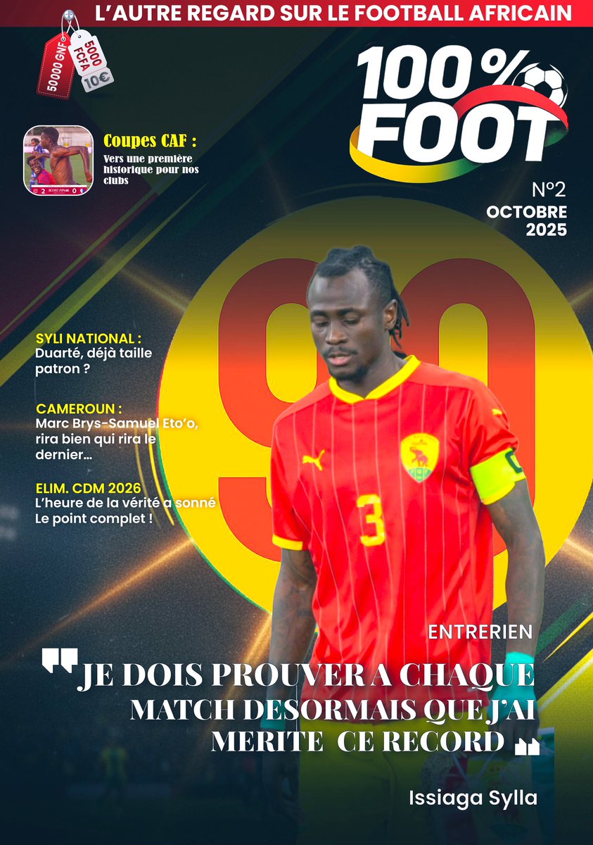 Chers Tous, 

Le N*2 de notre Magazine sera disponible à partir de ce Mardi 07 Octobre. 

🎁 Vu que sa sortie coïncide à la rentrée scolaire en Guinée 🇬🇳, nous avons décidé que 50% d’un magazine acheté par vous, ira à l’achat de fournitures scolaires pour épauler des parents en