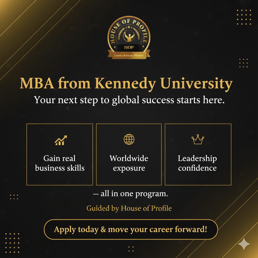 houseofprofile_'s tweet photo. Take your career global with a Masters of Business Administration (MBA) from Kennedy University, guided by House of Profile.

✨ What you’ll get:
✅ Real business skills
🌍 Global exposure
🎓 Leadership growth
🚀 Career advancement

Apply today and start your journey! https://t.co/DNnqJ9bUHO