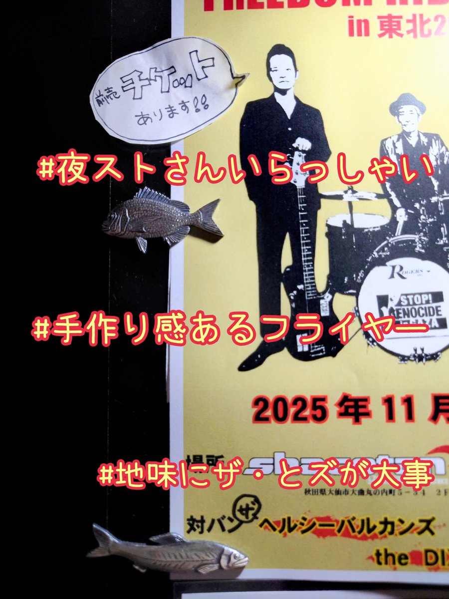 【イベントのお知らせ】
11月頭は夜のストレンジャーズさんの東北ツアーです🎑
地元バンドみんなで盛り上げますよ〜🥳
店頭でもチケット販売しているのでお声掛けください🎫

※ライブ終了後は通常営業予定です

#shacotan #ライブ #夜ストさん