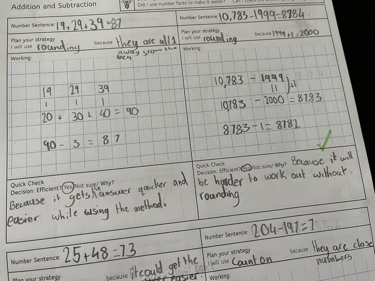 MRMICT's tweet image. In #Year6 we slowed down #maths. Children chose a calculation, tried different strategies, then explained which was most efficient and why.
They found justifying efficiency harder than solving. Do we give space for this in number work?
#Metacognition #Edutwitter #TaskDesign