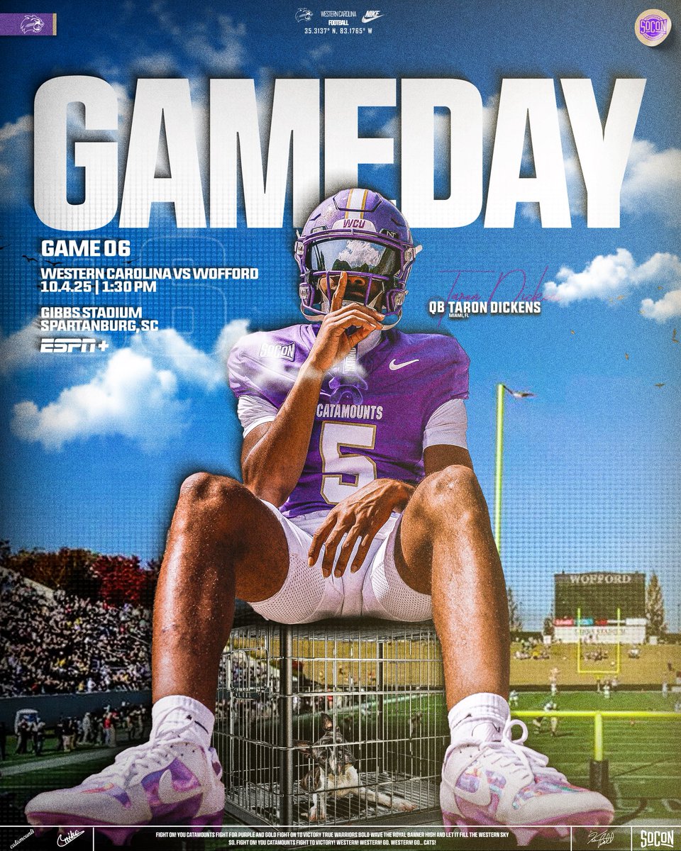 ITS GAMEDAY!!! 

🆚 Wofford 
🕕 1:30 PM
📺 ESPN+
🏟 Gibbs Stadium 
 
#NoExcuses » #LOTE