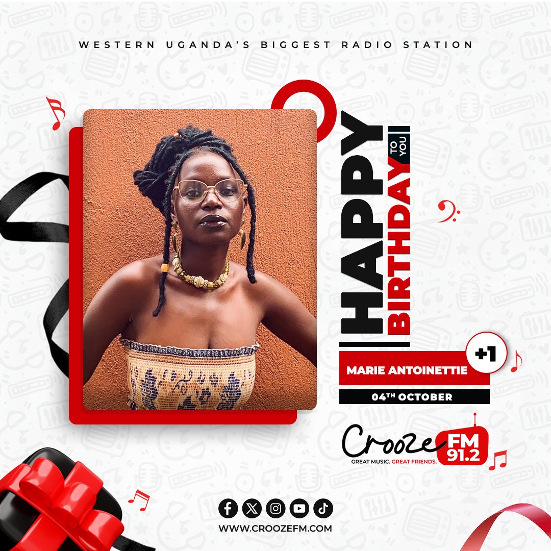 91.2 Crooze FM (@912croozefm) on Twitter photo 🎉💖 Hey Crooze Family, we’ve got a lady in the building! 💅🎂
Happy Birthday to the stunning <a href="/ANTOINETTIE_/">The.Bantu.Twist</a> the voice that lights up The Evening Switch, keeps you informed with the English News, and brings the buzz on the Social Media Moment! 🎙️📱✨
She's beauty, brains, and 🎉💖 Hey Crooze Family, we’ve got a lady in the building! 💅🎂
Happy Birthday to the stunning <a href="/ANTOINETTIE_/">The.Bantu.Twist</a> the voice that lights up The Evening Switch, keeps you informed with the English News, and brings the buzz on the Social Media Moment! 🎙️📱✨
She's beauty, brains, and