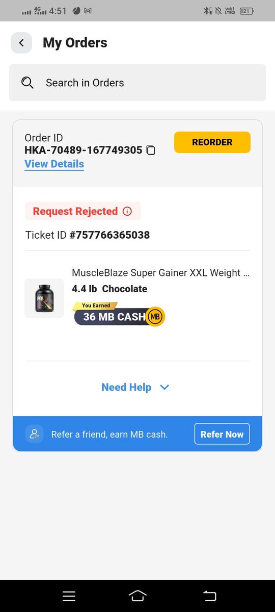 dayanandjaattt's tweet image. @jagograhakjago @DoC_GoI 

Mujhe @MuscleBlaze se damaged &amp;amp; unsealed product mila, lekin company ne refund/return deny kar diya. 

Main request karta hu ki aap meri help karein aur is issue par action lein.  
Proofs attached. 

#ConsumerRights #CustomerSupport #MuscleBlaze