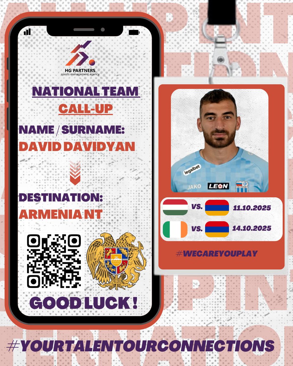 partners_hg's tweet image. Call-ups confirmed! 🇦🇲🔥
Nine of our players are heading to represent Armenia in the @FIFAWorldCup qualifiers — taking on Hungary 🇭🇺 (11/10) and Ireland 🇮🇪 (14/10).

Big stage. Big dreams. 
One goal — to make the nation proud! 💪⚽

#hg_partners #agency #fifaagent #wecareyouplay
