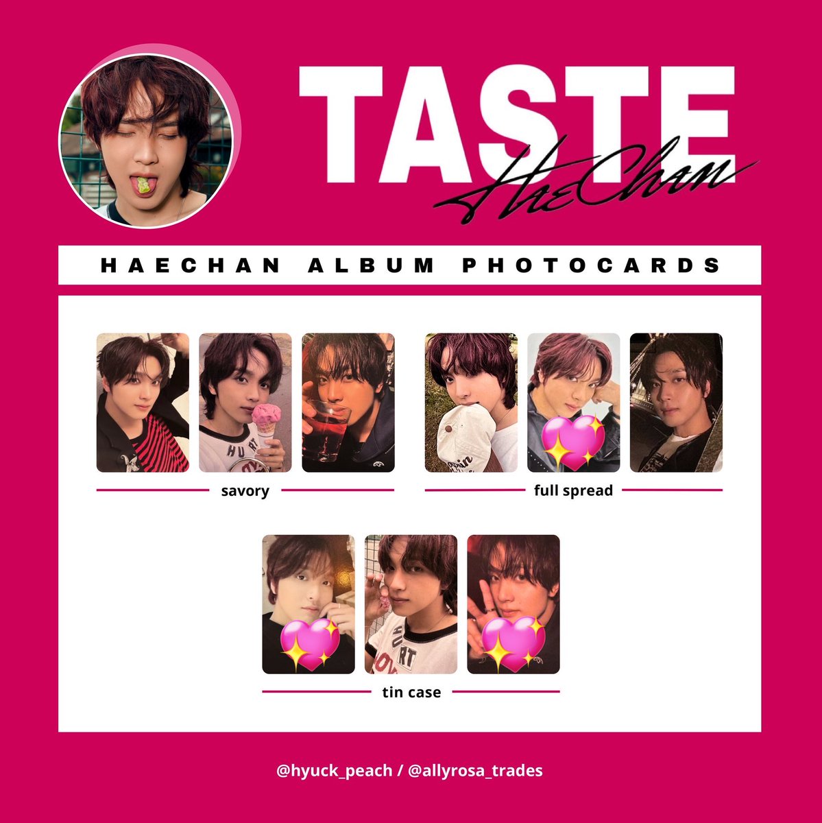 sv_w43's tweet photo. ヘチャン HAECHAN 交換
TASTE CRZY トレカ 

譲　写真のもの

求　同種💖

郵送での交換希望です！
お気軽にお声掛けください🙇🏻‍♀️ https://t.co/eJtx8HomHs