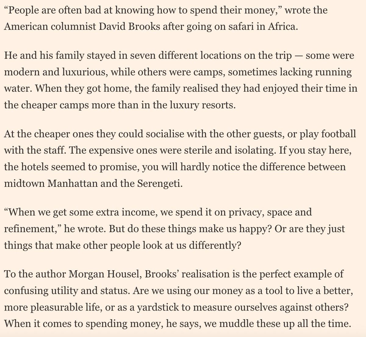 “Are we using our money as a tool to live a better, more pleasurable life, or as a yardstick to measure ourselves against others?”