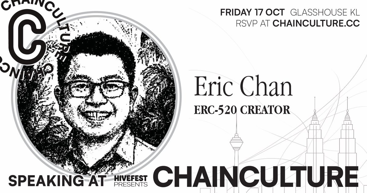 canmasu's tweet image. 🚀 Excited to be speaking at ChainCulture in Kuala Lumpur on Oct 17!
A free, open day during HiveFest week bringing together 300+ Web3 builders, creators &amp;amp; innovators.
👉 chainculture.cc
Follow @ChainCulture &amp;amp; @HiveFest for updates.

@ERC520 
@ClubhouseFund 
@MorpheusAIs…