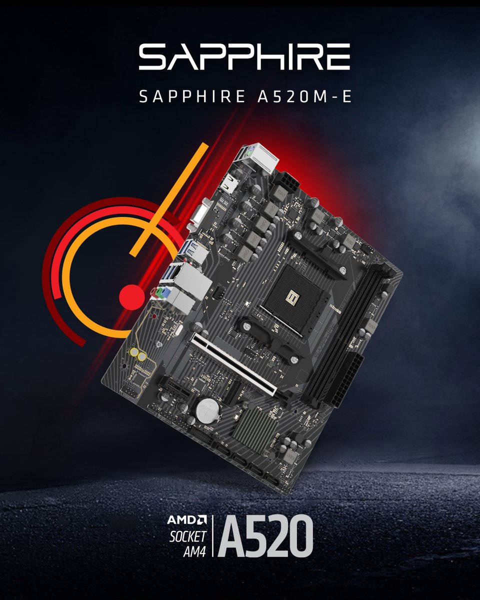 SapphireTech's tweet photo. Reliable, efficient, and built for your next value-driven build. The SAPPHIRE A520M-E motherboard delivers essential AMD AM4 support in a compact micro-ATX form factor.
.
.
#MB #Motherboard #AMD #AM4 #A520 #gaming #hardware https://t.co/GWJ8XikPjc