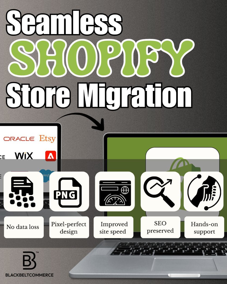 BBCommerce2017's tweet image. 🚀 Migrating to Shopify or Plus? Don’t risk data loss or SEO drops.
✅ Safe transfer of products, customers &amp;amp; orders
✅ Design upgrades + faster performance
✅ SEO preserved + expert support
👉 Get your free migration quote: blackbeltcommerce.com/migrate-to-sho…
#ShopifyMigration
