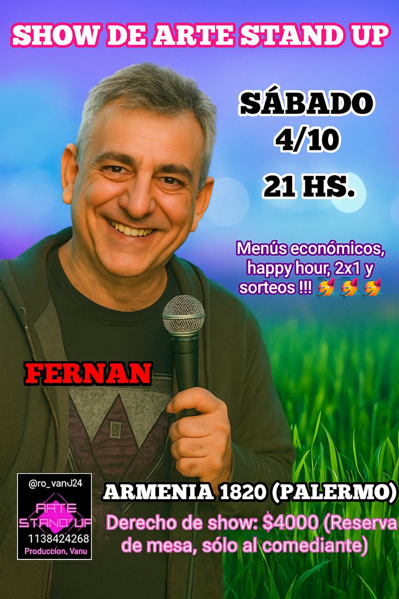 Congsink's tweet image. Si gustan venir se van a divertir #standup#karaoke#baile y mucho #brindis solo x $ 4000 Armenia 1820 frente a Plaza Armenia. Los espero!!! 🎙