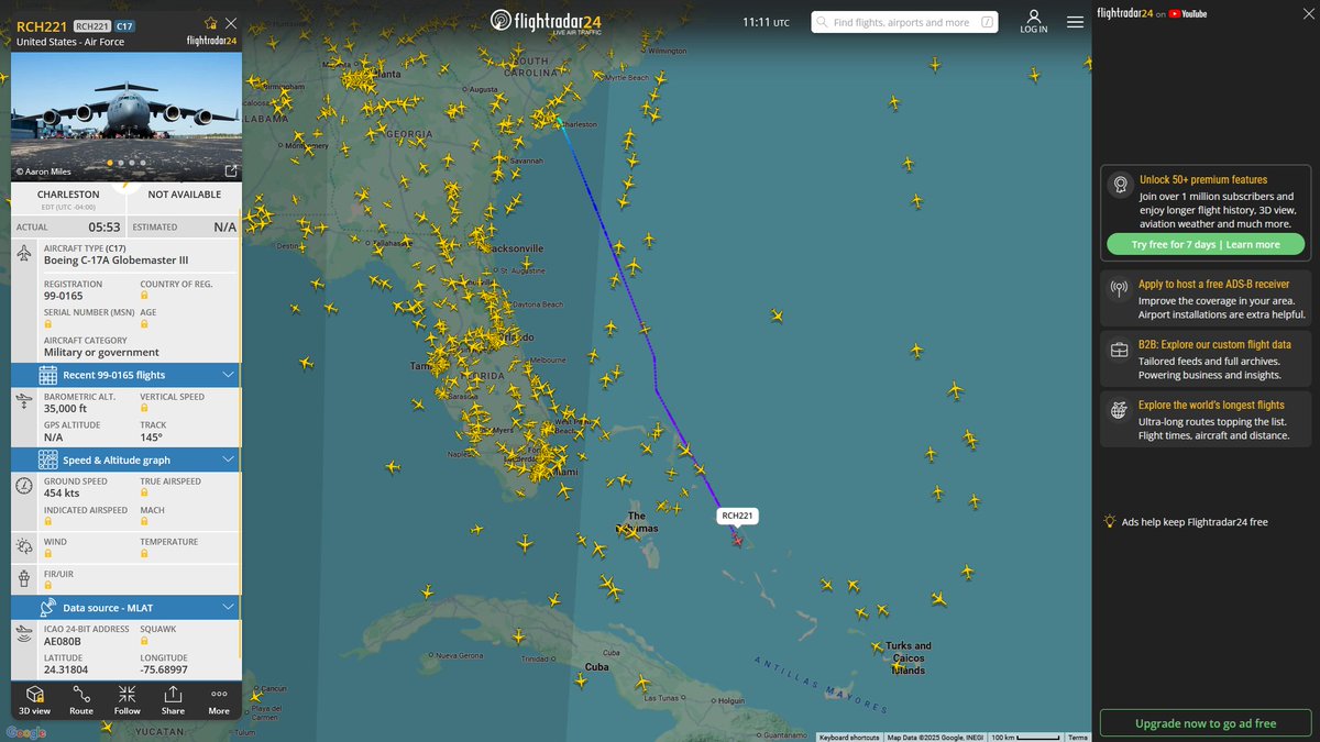 AIYeyENGDdJkjTr's tweet photo. Oct. 4, 2025
#Joint Base Charleston #Port-au-Prince, Haiti
#RCH221 #AE080B USAF C-17A Globemaster III https://t.co/DP1sL19vjS