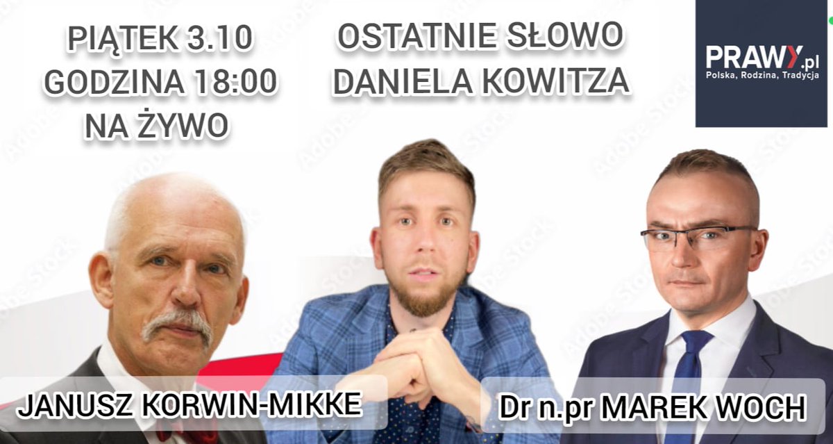 📷 Pierwszy odcinek OSTATNIE SŁOWO <a href="/KowitzDaniel/">Daniel Kowitz</a>  <a href="/PrawyPl/">prawy.pl</a>  już za nami 🧐
p. <a href="/JkmMikke/">Janusz Korwin-Mikke</a>  
#Marek Woch 
Serdecznie dziękuję za zaproszenie 🤝
Publiczności obecnej w studio dziękuję 🤗:
#Tomasz Gajewski
<a href="/RobertTamiola/">Robert</a> 
#Grzegorz Sobolak wraz z koleżanką
W linku 📷