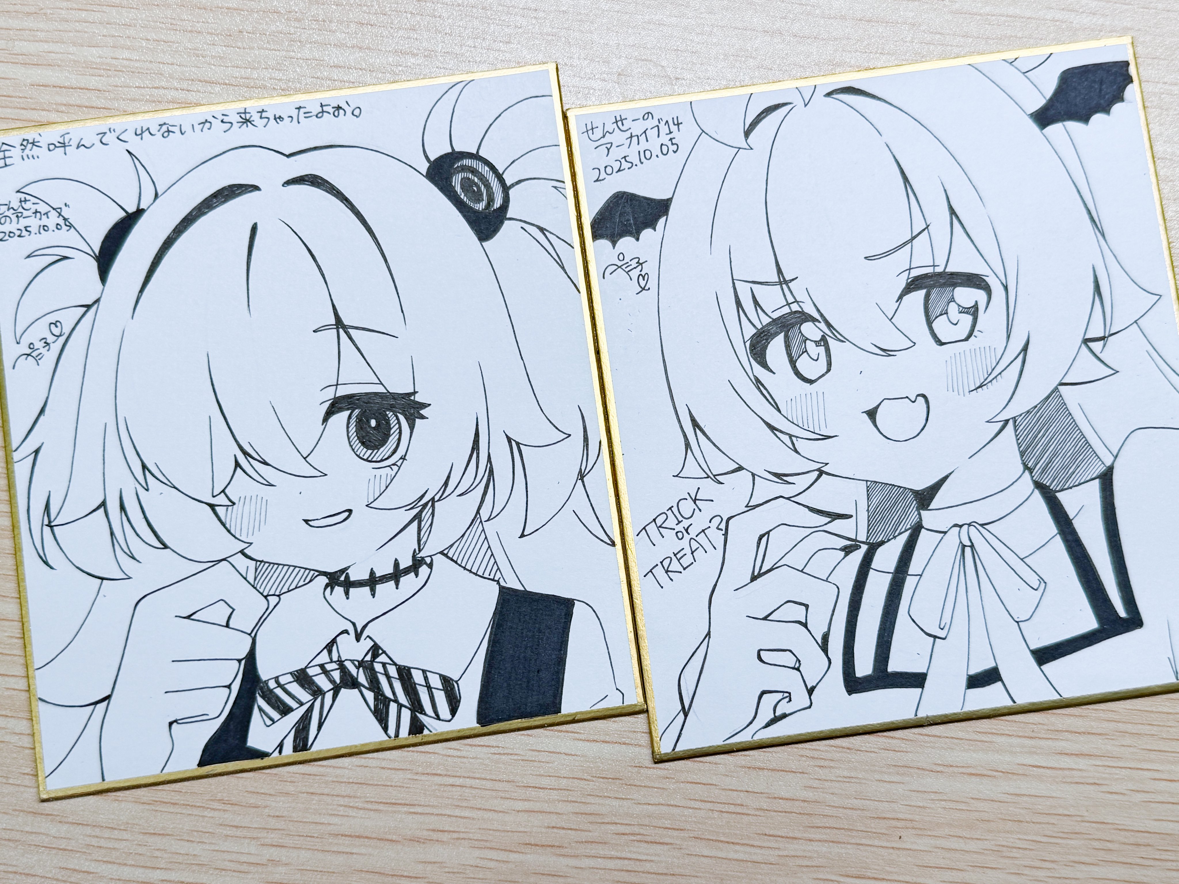 にゃんたろす様ご依頼品 ベルベット色紙イラスト