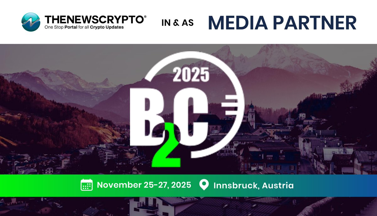 The_NewsCrypto's tweet image. We’re thrilled to be a Media Partner for #B2C’ 2025! 🎉

Join us alongside industry leaders to discuss cutting-edge #blockchain tech, #crypto policies, and its applications 💡

📅 25–27 November 2025
📍 Innsbruck, Austria 🇦🇹

Register here 👇
b2c-conference.com