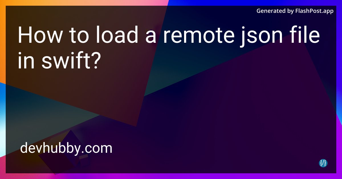 JordanKEurope's tweet image. If JSON were pizza, would loading it remotely fix hangry coding? 🍕
Source: devhubby.com/thread/how-to-…
#LearnSwift #iOSDevelopment #SoftwareEngineering #iOSDev #swift #load