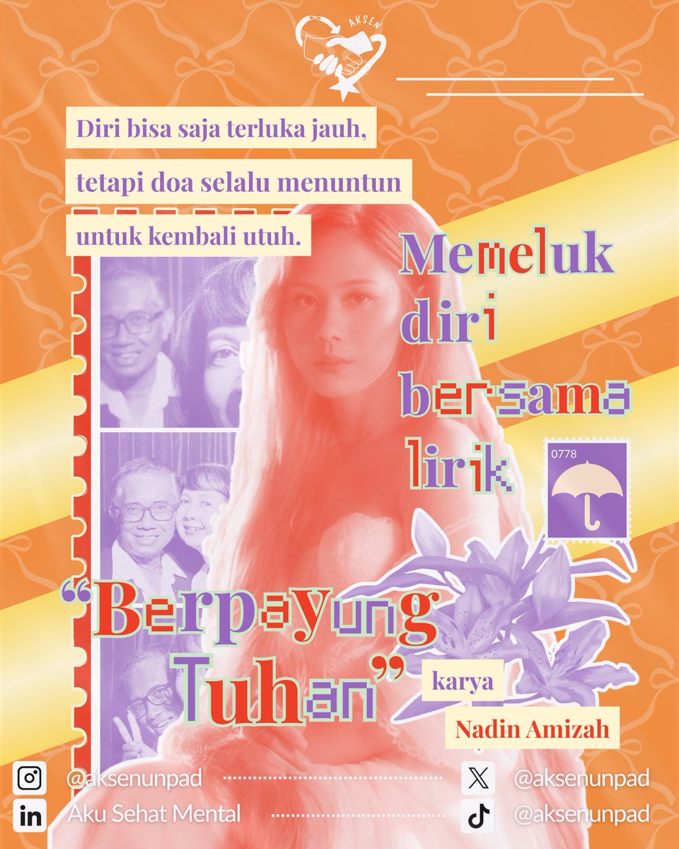 rumahunpad's tweet photo. The correct answer is, Nadin Amizah ✨ Hari ini, Minzen mau ngajak Akzen untuk memeluk diri bersama lirik dari salah satu lagu Nadin, yaitu “Berpayung Tuhan” 💗 https://t.co/xrLyjwgmFQ