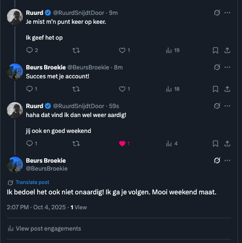 Laat <a href="/RuurdSnijdtDoor/">Ruurd</a> en mij gewoon die oorlog tussen Rusland en Oekraïne oplossen jongens, dan hebben we zo wereldvrede