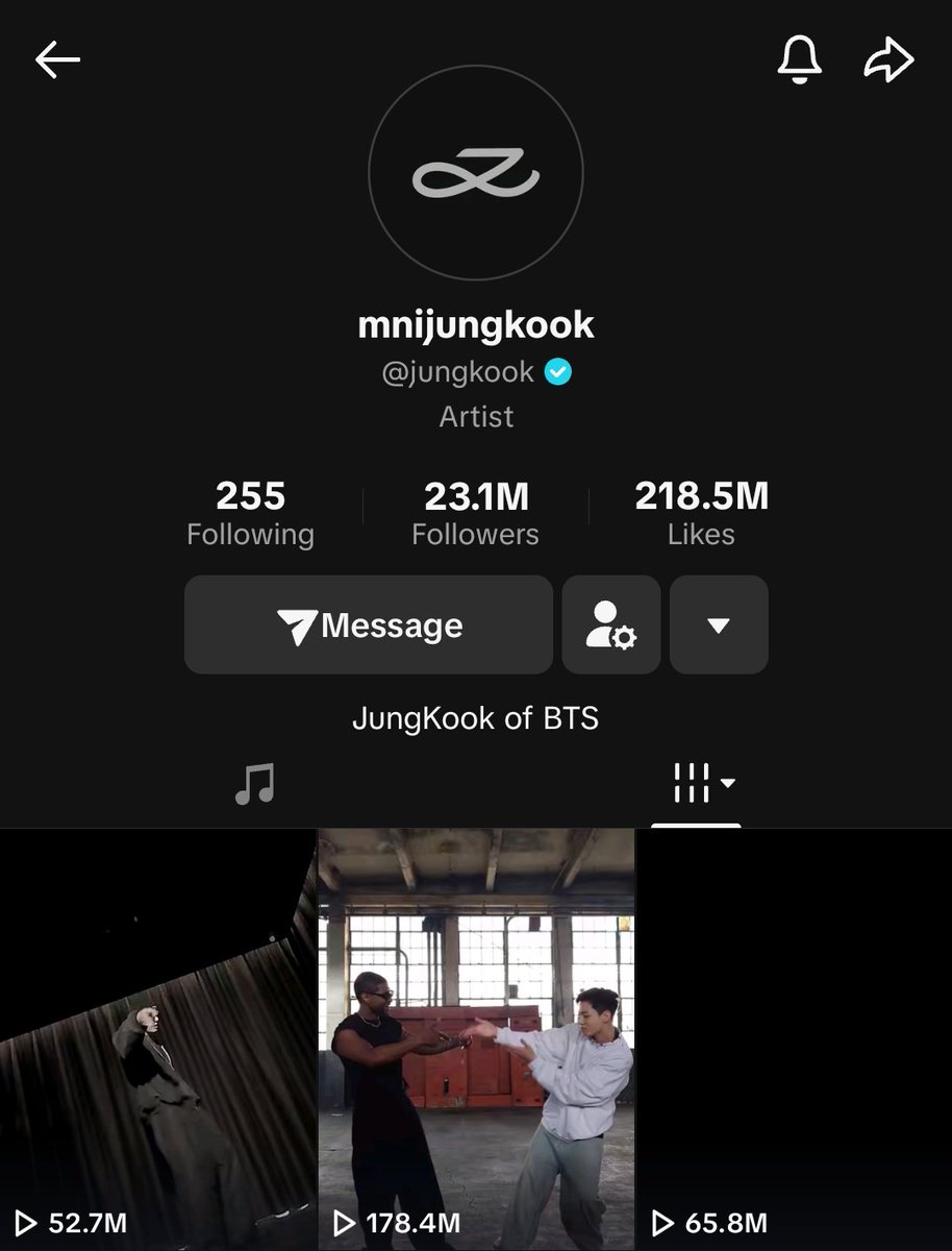 JKPavedTheWay97's tweet photo. JK TIKTOK UPDATE "IN JUST 3 DAYS "👑🥵🔥

52.7 Million Views
10 Million Likes 
23.1 Million Followers 
218.5 Millon Likes on His TIKTOK Account

It's A TikToker #Jungkook Impact 🔥 https://t.co/1KAwkJMyMA