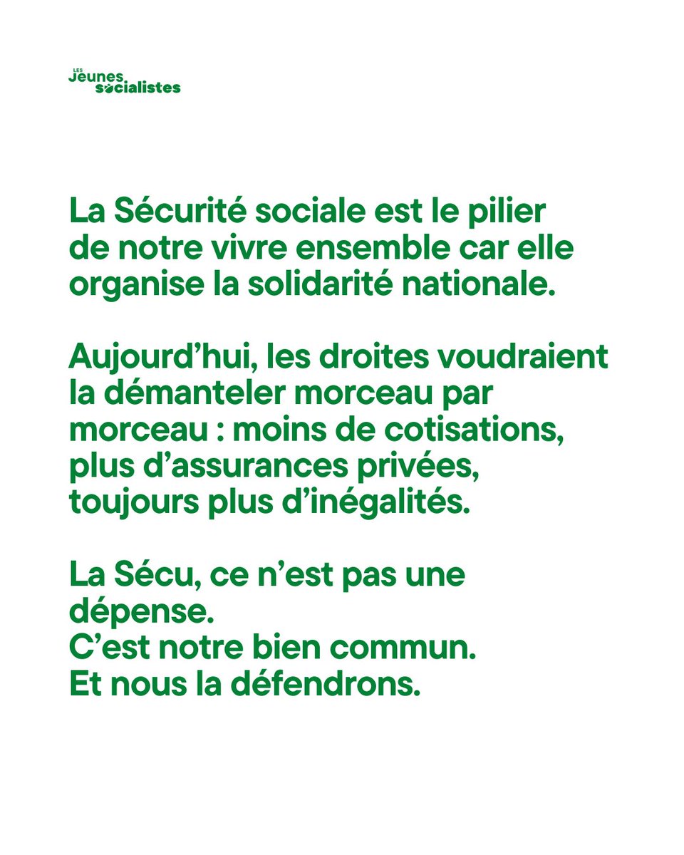 La Sécurité sociale a 80 ans!
Depuis 1945, elle protège chacune et chacun d’entre nous face aux aléas de la vie.

La droite voudrait la démanteler : moins de cotisations, plus d’assurances privées, toujours plus d’inégalités.

La Sécu, c’est notre bien commun, nous la défendrons.