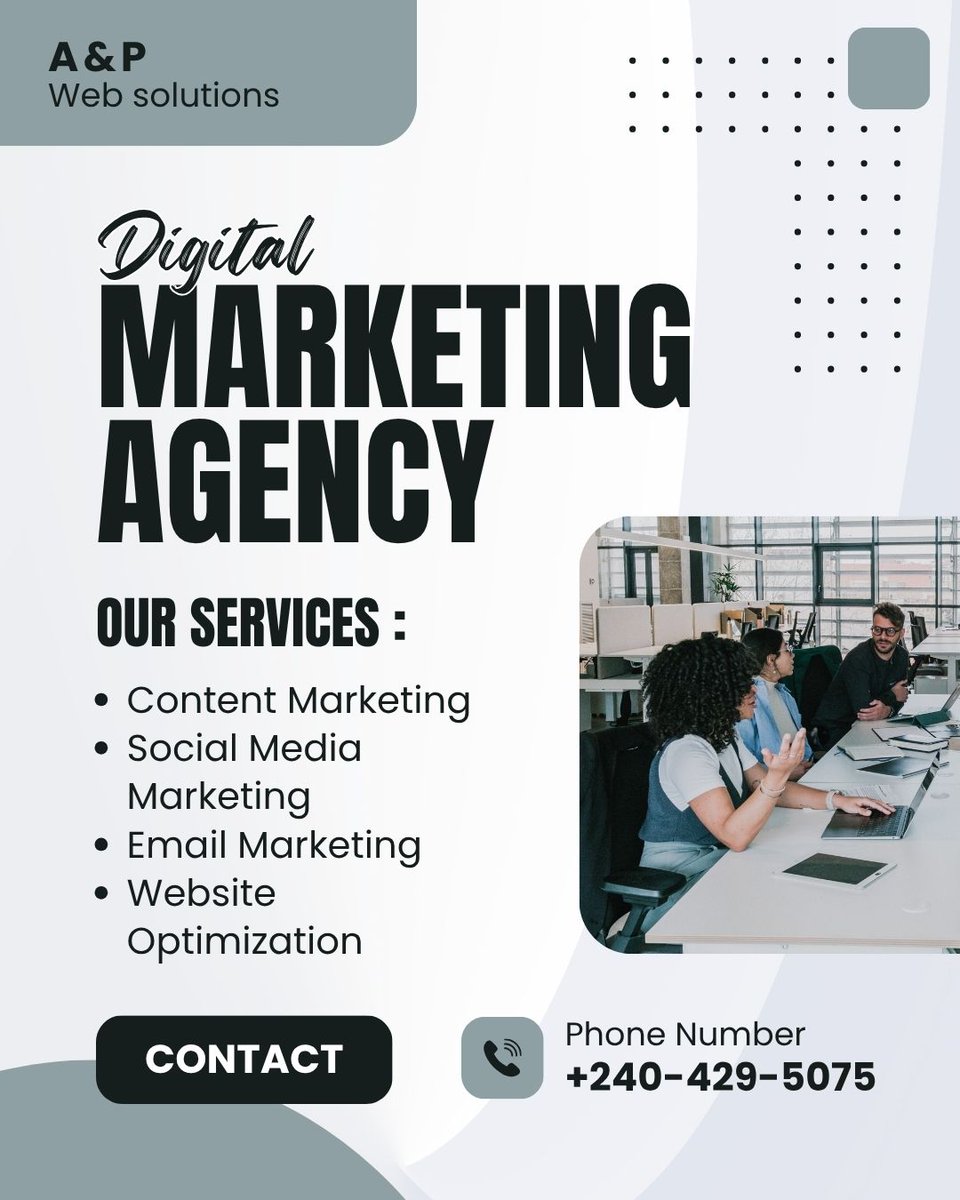anpwebsolutions's tweet image. Ready to fuel your business growth? 🚀

A&amp;amp;P Web Solutions is a Digital Marketing Agency that provides comprehensive strategies to boost your brand.

Our Services Include:

Content Marketing

Social Media Marketing

Email Marketing

Website Optimization