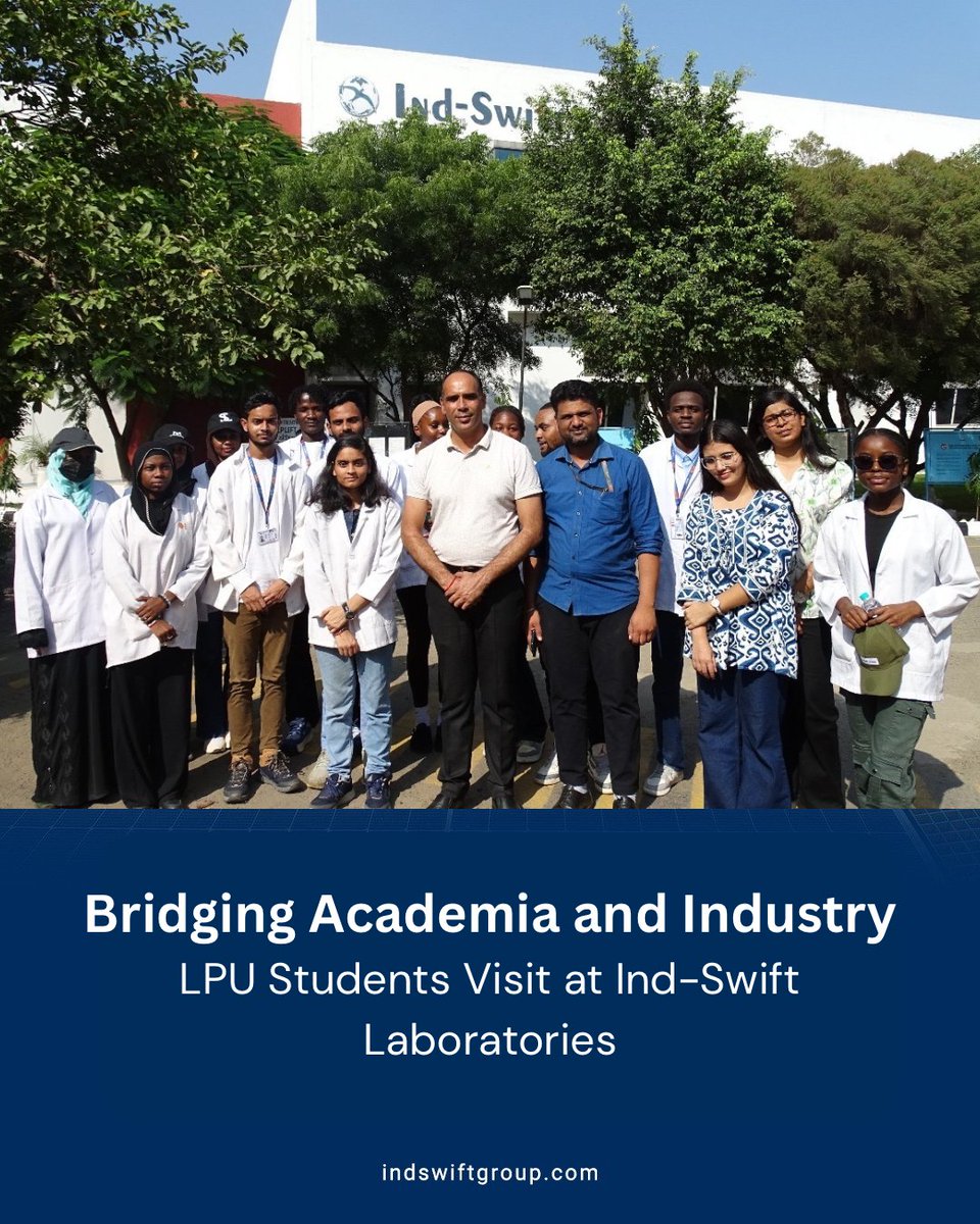 indswiftlabs's tweet image. B-Pharmacy students from LPU, led by Prof. Dr. Sharafuddin, visited Ind-Swift Laboratories (GBU) for an insightful industrial tour.
#IndSwiftLabs #PharmaInnovation #LPU #IndustrialVisit #pharmacy