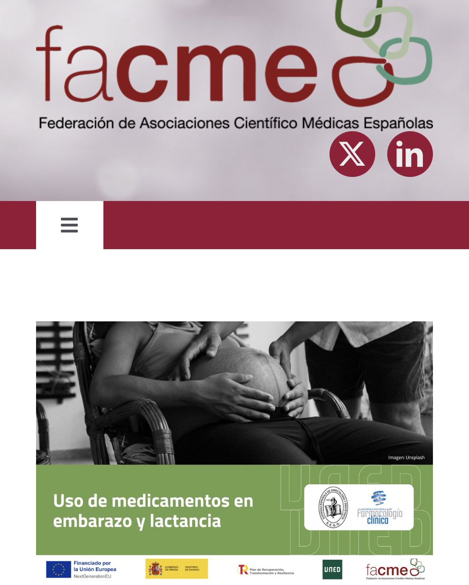 🖥️ Cursos online de la Fundación FACME, con la colaboración de <a href="/SociedadSEGO/">Sociedad Española de Ginecología y Obstetricia</a> 
✅Uso de medicamentos en embarazo y lactancia facme.es/publicaciones/…