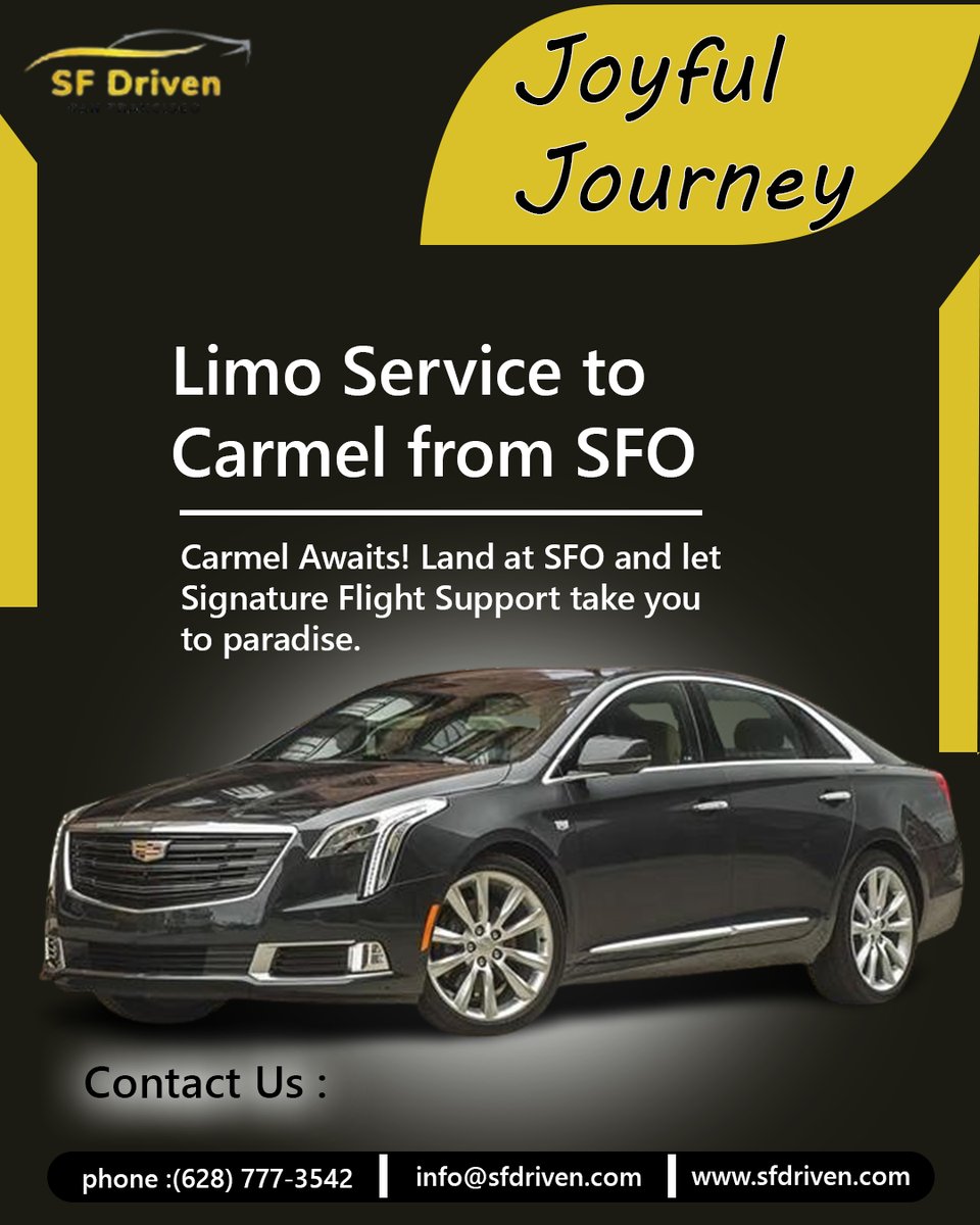 sfdriven1's tweet image. Travel in style from SFO to Carmel with SF Driven! Enjoy a comfortable ride while soaking in California&apos;s beauty. Book now!
sfdriven.com/services/priva… 
#AirportTransfer #SFDriven #SmoothTravel #WeddingLimo #TownCarService #SanFrancisco #SFO #CarService #SFOAirport #SFDriven