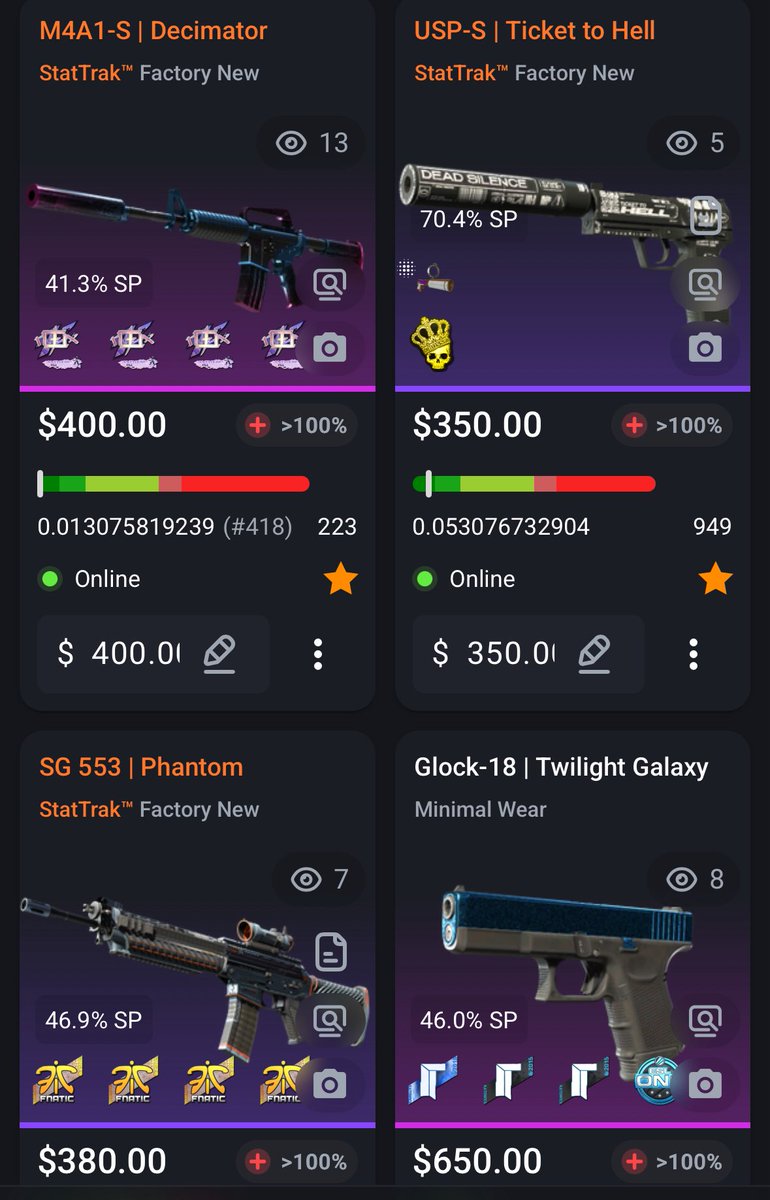 CSCorkyThatcher's tweet image. 🚨 🚨 🚨 

[H] these amazing skins in pic

[W] crypto

Looking to sell one or two items to increase current crypto position. Comment or DM offers 📥 

Thank you and have a great day