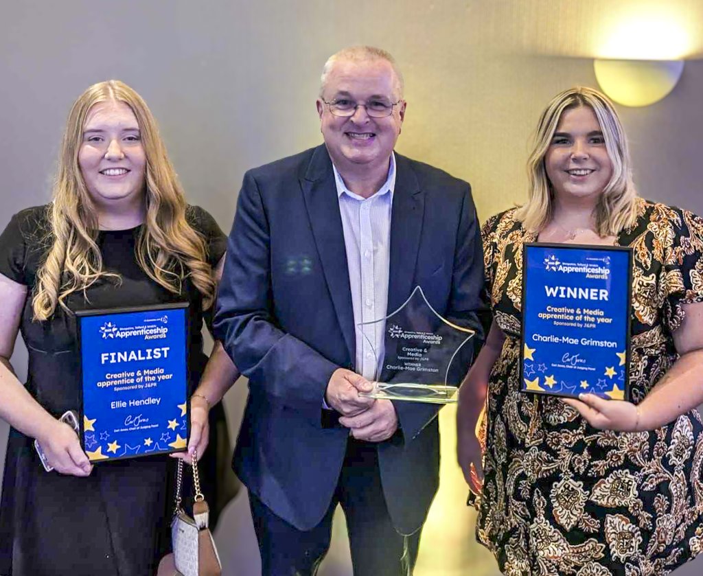 PurpleFrogSys's tweet image. On Thursday, our Marketing #Apprentice, Charlie-Mae, and the Purple Frog team attended the Shropshire, Telford & Wrekin #Apprenticeship Awards #STWAA 🎉
We were finalists in 2 categories and are absolutely thrilled that Charlie-Mae won the Creative Media Award!🏆