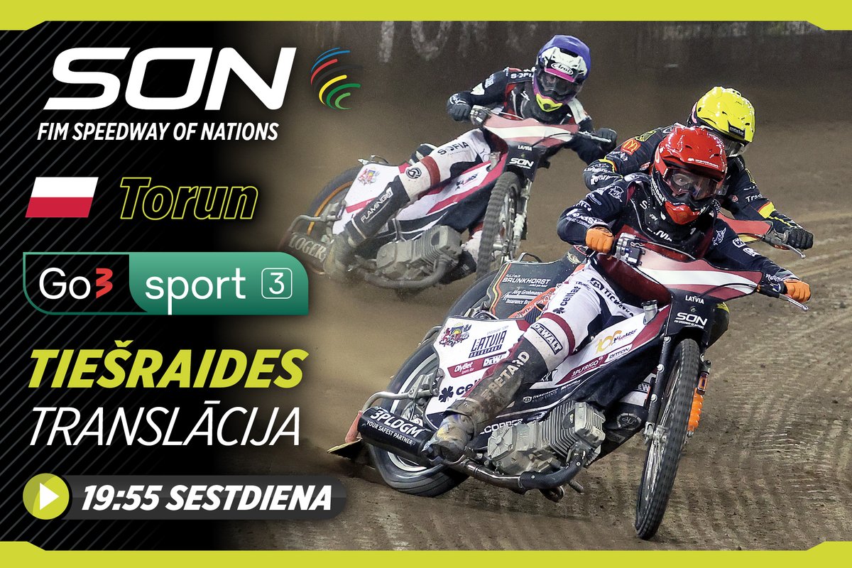 Šovakar, nāciju kauss spīdvejā! 🇱🇻✊

#AndzejsLebedevs #JevgenijsKostigovs #DaniilsKolodinskis

#FIMSpeedway #SoN #Latvia