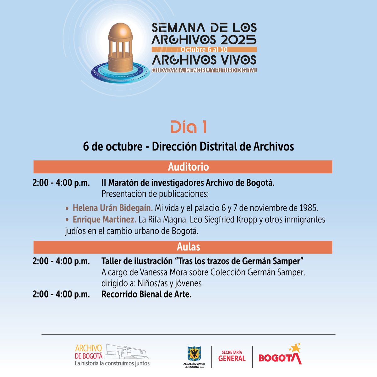 Listos para conmemorar juntos la Semana de los Archivos 2025: conferencias, conversatorios, talleres y recorridos guiados por las exposiciones...  ¡Te esperamos!

✅ Evento 👉🏻forms.gle/5Uzv3pSX4pgQMT…

✅ Talleres 👇🏻
forms.gle/WaX1ezNawqmCP3…

#SemanaDeLosArchivos2025