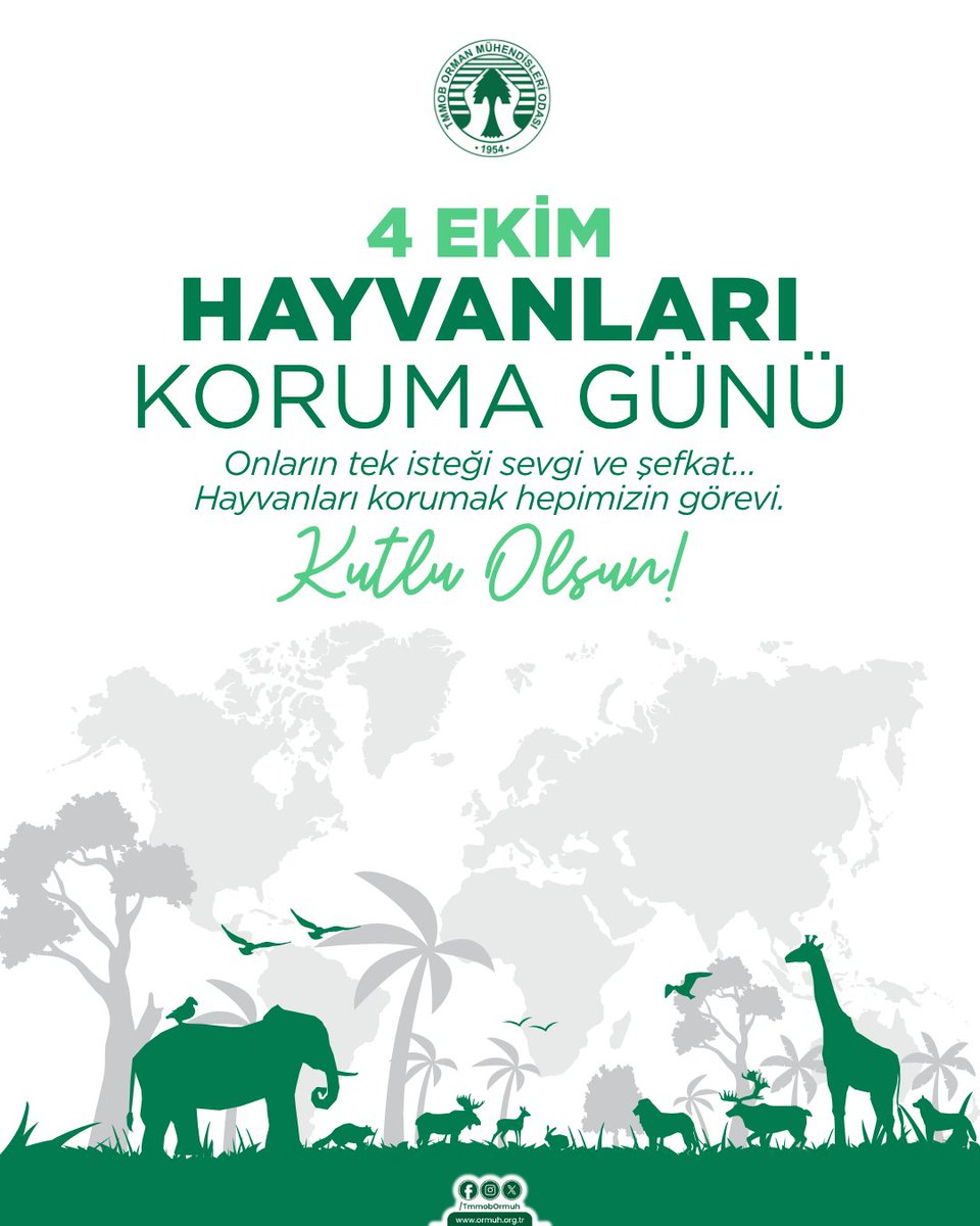 💚 Hayvanları korumak, hepimizin görevi!
👉 4 Ekim Hayvanları Koruma Günü.