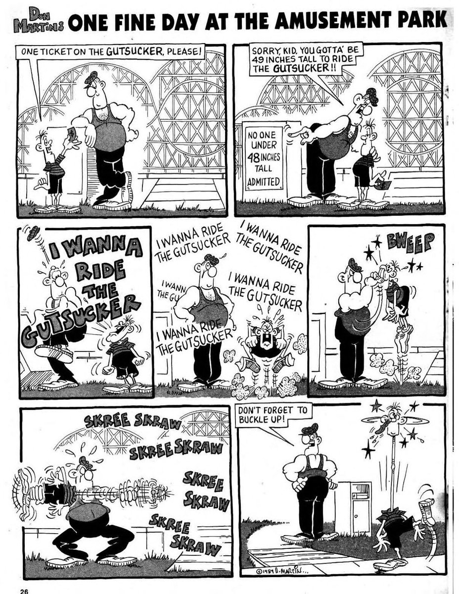 “One Fine Day At The Amusement Park” by Don Martin; from CRACKED issue 252.
(Art/Script copyright of Don Martin Estate) #crackedmagazine #crackedmag  #donmartín #donmartincartoons