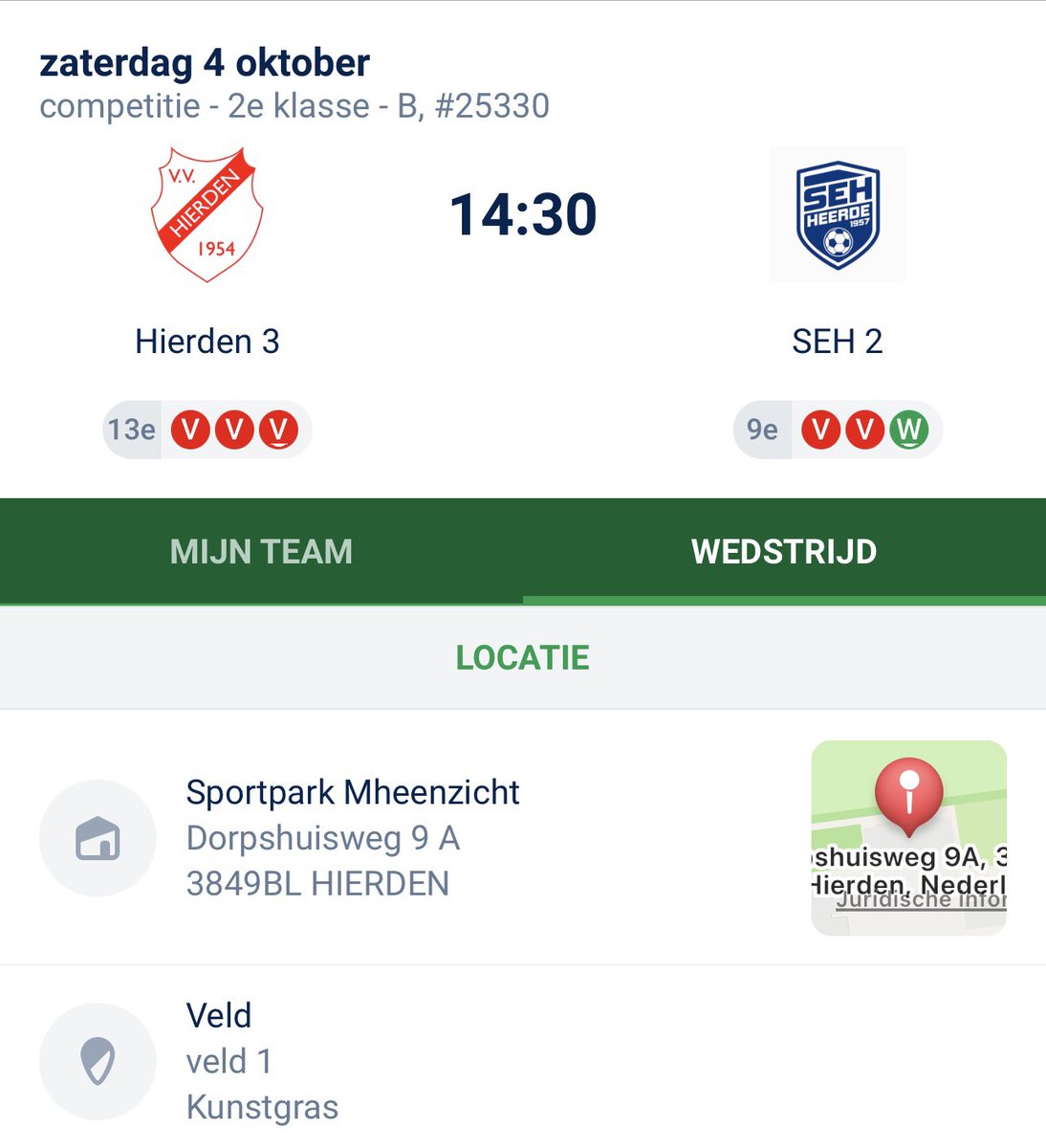 MATCHDAY ⚪️🔵

Vandaag dalen de mannen van SEH 2 neer op de velden van V.V. Hierden.

Hierden 3 is de tegenstander! ⚔️⚽️

Wegens gebrek aan assistenten hebben we vandaag helaas geen live twitter.

#GaMeeMetSEH2 #wittemuizen #komopdan #driepuntenmeenaarhuis