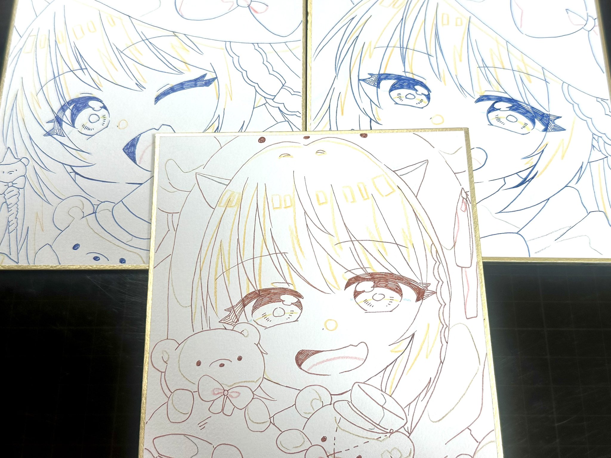 鉛筆画【コピーではありません】 コピー用紙とケント紙では、色鉛筆で塗る時の質感は変わりますか