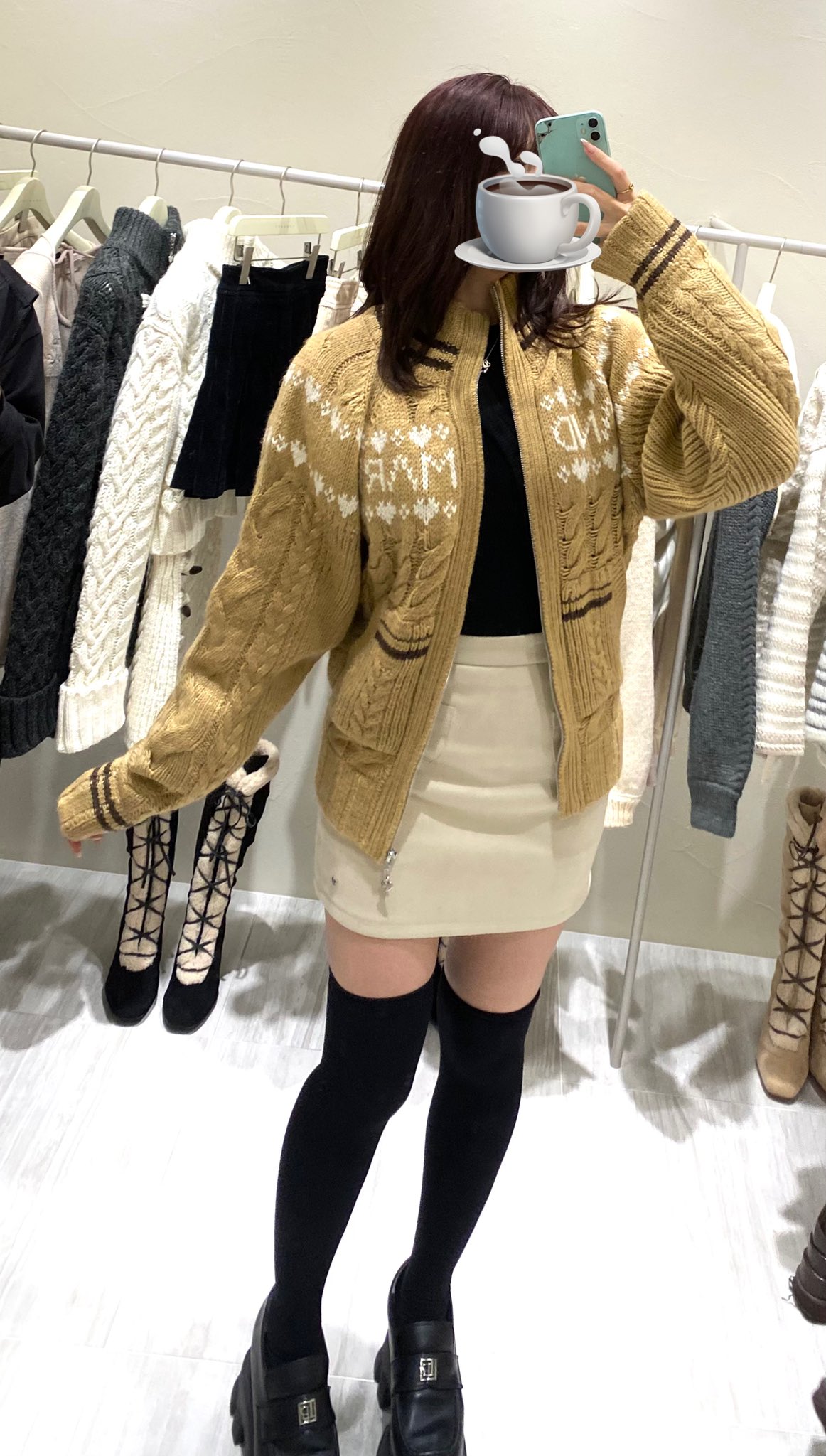 Mary knit cowichan andmary camel▲ andmary ♡ Mary knit cowichan andmary アンドマリー Mary knit