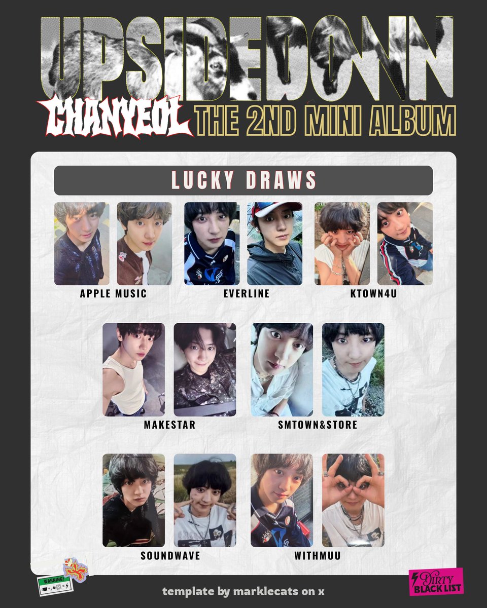 CHANYEOL 2nd mini album 'upside down' photocard template updated
