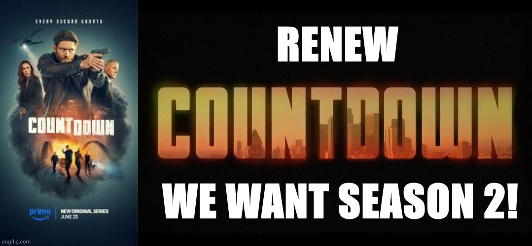jackyharder's tweet photo. Renew Countdown on Prime Video!
@PrimeVideo @AmazonMGMStudio #WeWantCountdownS2
#CountdownOnPrime #Countdownseson2 #countdownonamazon https://t.co/EM76ZXU5eL