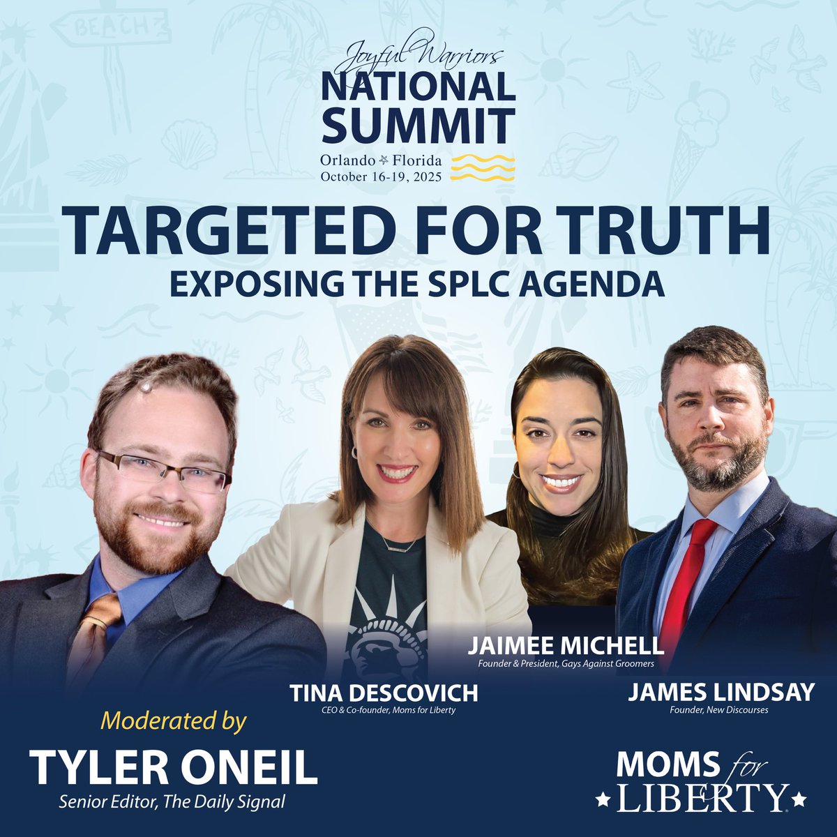 🔥 SUMMIT PANEL ANNOUNCEMENT 🔥

TARGETED FOR TRUTH: Exposing the SPLC Agenda
For years, the Southern Poverty Law Center has smeared parents, faith leaders, and grassroots organizations. Now, we’re pulling back the curtain.

🎙️ Panelists
•<a href="/TinaDescovich/">Tina Descovich 🇺🇸</a> — CEO &amp; Co-founder, Moms