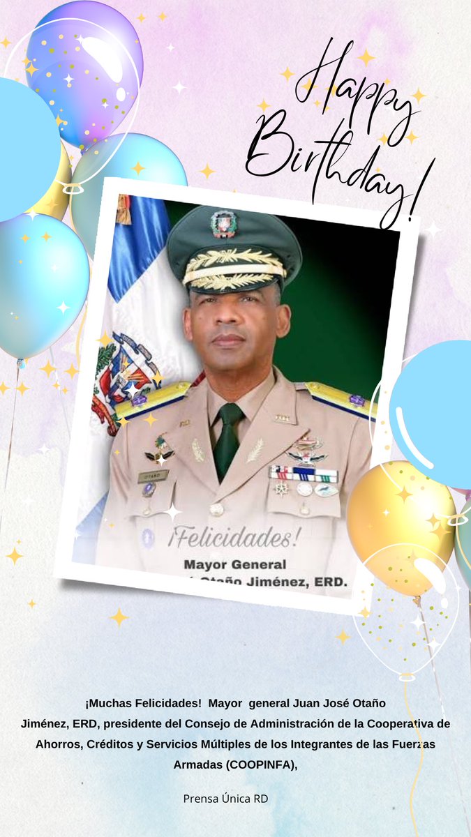 rd_unica's tweet photo. Feliz cumpleaños comandante Juan J. Otañez Jimenez 

https://t.co/7KGQDUzxtu 

Prensa Única RD https://t.co/2kPGRHiUFk