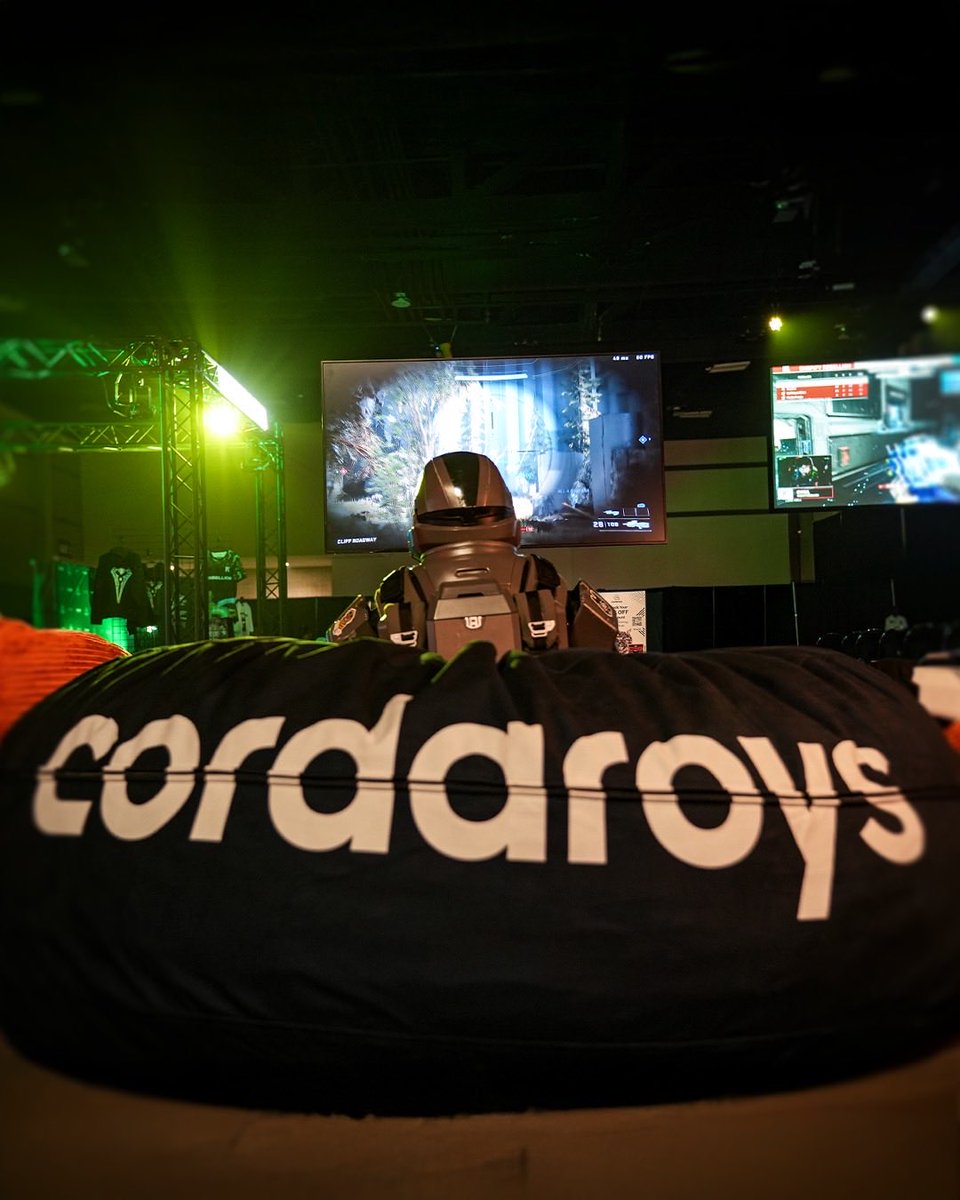 Even Spartans need a save point. This one’s set on a cordaroys beanbag. 🎮✨
