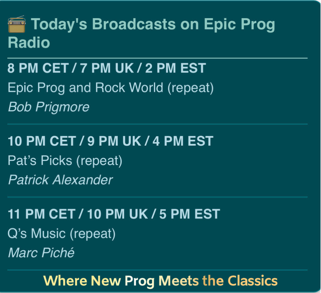 epicprogradio.com
linktr.ee/epicprogradio

#progressiverock #progrock #neoprog  #rockprogressif #independentmusic #newprog #recentprogonly #artrock #airplay #whattheprog #epicprogradio #wherenewprogmeetstheclassics
